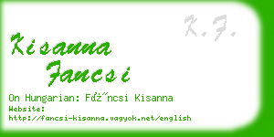 kisanna fancsi business card